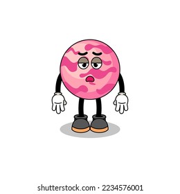 ice cream scoop cartoon with fatigue gesture , character design