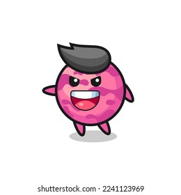 ice cream scoop cartoon with very excited pose , cute style design for t shirt, sticker, logo element