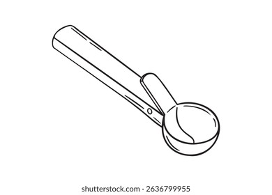 ice cream scoop icon doodle hand drawn. Outline ice cream scoop line drawing clipart symbol. Vector illustration