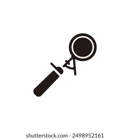 Ice cream scoop icon. Flat silhouette version.