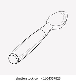 Ice cream scoop icon line element. Vector illustration of ice cream scoop icon line isolated on clean background for your web mobile app logo design.