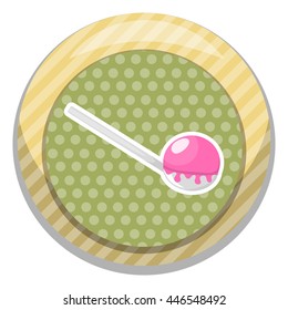 Ice cream scoop icon. Vector illustration in cartoon style