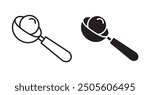 Ice cream scoop iconset on white background. Eps 10 stock vector