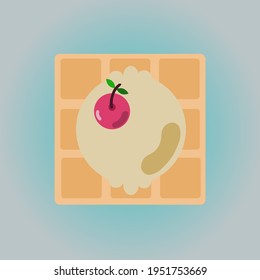 Ice cream scoop isolated app icon vector illustration design blue background layout symbolising ice cream business