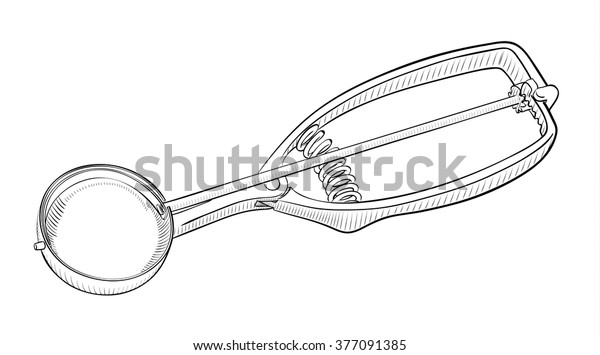 Ice Cream Scoop Isolated On White Stock Vector (Royalty Free) 377091385