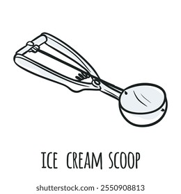 Ice Cream Scoop Isolated Vector Hand Drawn