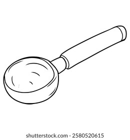 ice cream scoop spoon illustration hand drawn outline vector