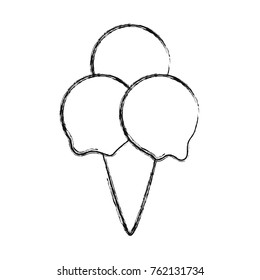 ice cream scoops cone   vector illustration