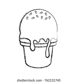 ice cream scoops  cone vector illustration