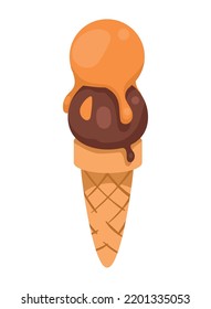 ice cream scoops dessert icon isolated