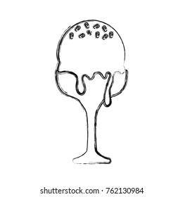 ice cream scoops in glass  vector illustration