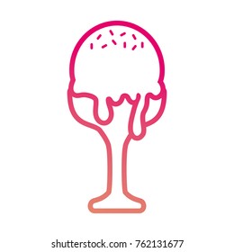 ice cream scoops in glass  vector illustration