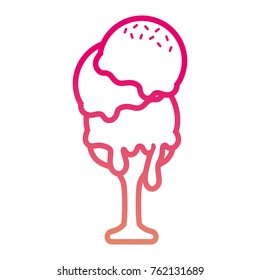 ice cream scoops in glass vector illustration