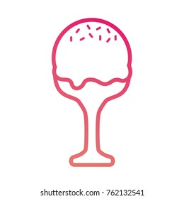 ice cream scoops in glass  vector illustration