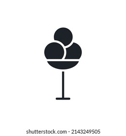 Ice cream scoops icon. Desserts isolated vector silhouettes