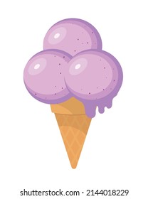 ice cream scoops icon flat