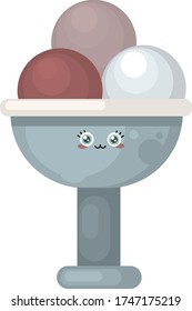 Ice cream scoops , illustration, vector on white background