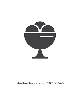 Ice cream scoops vector icon. filled flat sign for mobile concept and web design. Summer dessert simple solid icon. Symbol, logo illustration. Pixel perfect vector graphics