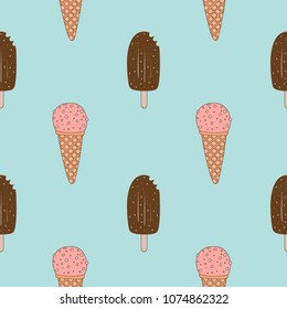 Ice Cream Seamless Background