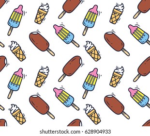 Ice cream seamless background
