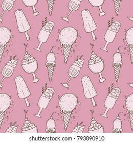 Ice Cream Seamless Background