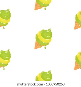 Ice cream seamless background. Realistic. Bright and pastel colors.