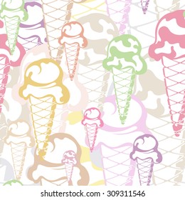 Ice cream seamless background, vector illustration