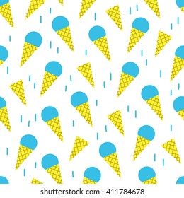 Ice cream seamless background. Vector illustration.