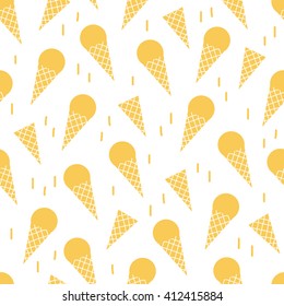 Ice cream seamless background. Vector illustration.