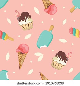 ice cream seamless chocolate pattern background texture
