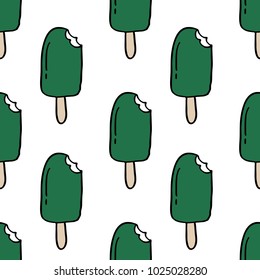 ice cream seamless doodle pattern