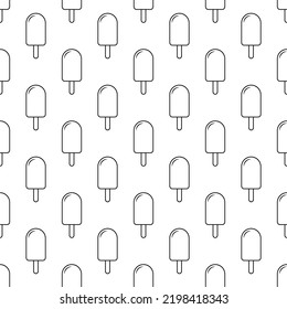 Ice cream seamless doodle pattern. Vector illustration.