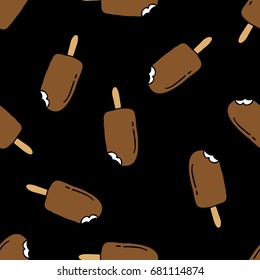 ice cream seamless doodle pattern