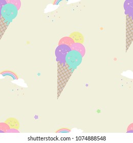 ice cream seamless pattern.
