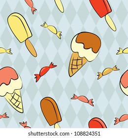 ice cream seamless pattern