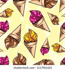 ice cream seamless pattern