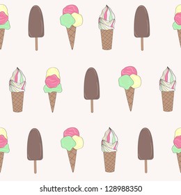 Ice cream seamless pattern