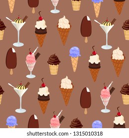 Ice cream seamless pattern