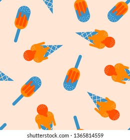 Ice cream seamless pattern.