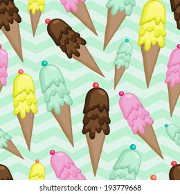 Ice cream seamless pattern