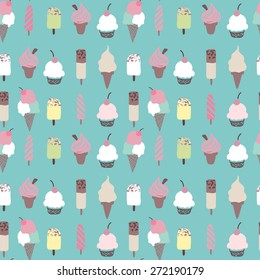 ice cream seamless pattern