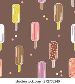 Ice cream seamless pattern. 