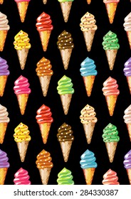 Ice cream seamless pattern.