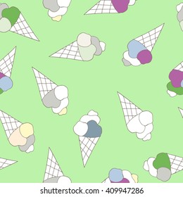 Ice cream seamless pattern