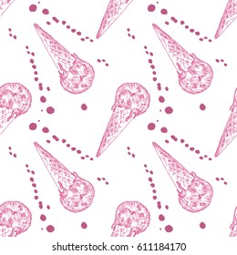 ice cream seamless pattern