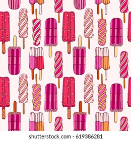 Ice cream seamless pattern