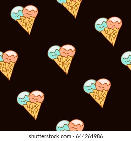 Ice cream seamless pattern. 