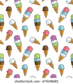 Ice cream seamless pattern