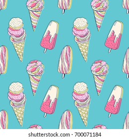 Ice cream seamless pattern