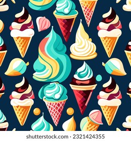 Ice cream seamless pattern 8